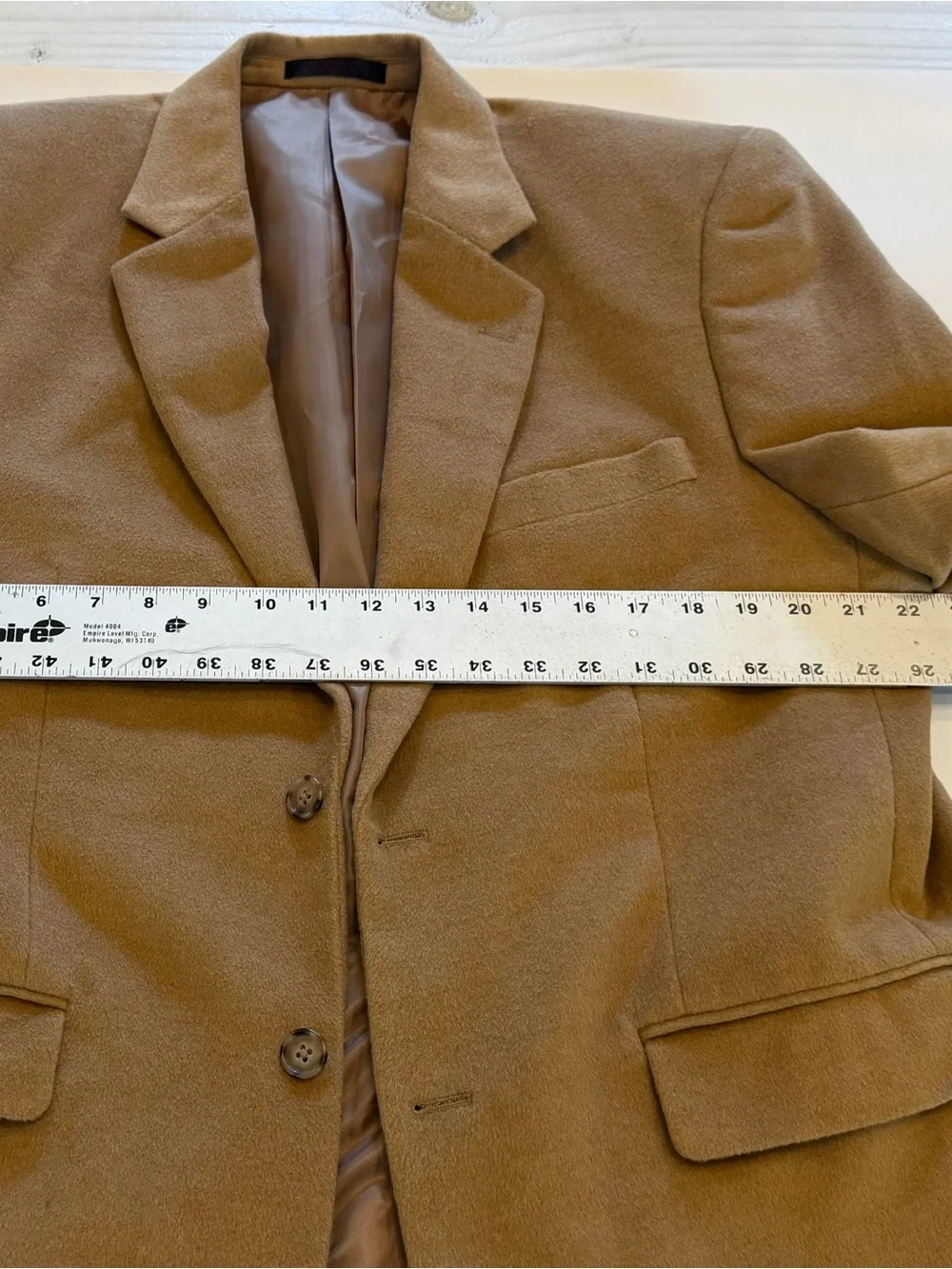 Irvine Park Men's 44R Cashmere Felt Tan 2-Button Single-Breasted Blazer Jacket